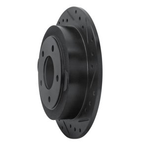 Mazda Millenia Brake Rotor (1) - Rear Right - R1 Concepts - Drilled & Slotted - Black - `95-`02